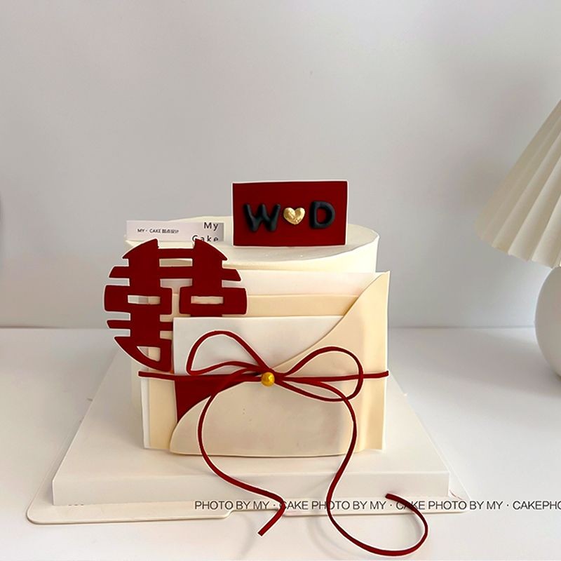 Simple Style Wedding Certificate 囍 Collar Certificate Anniversary Cake ...