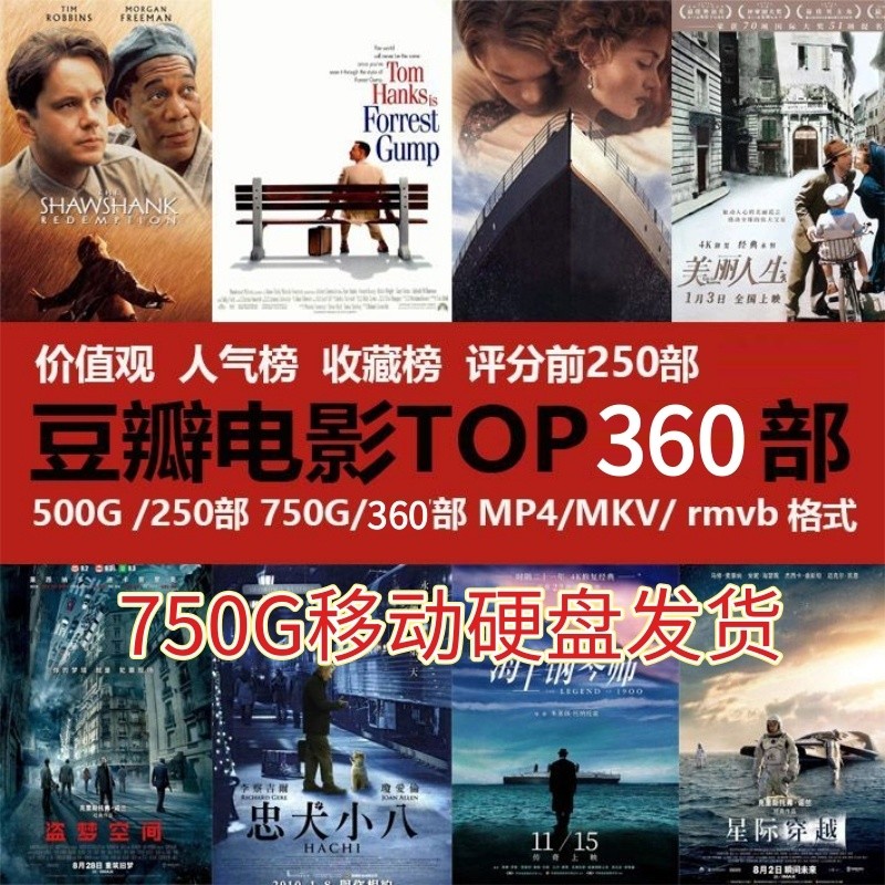 [Ready Stock 2025 New Style] Douban TOP360 Movie Mobile Hard Disk Blu ...