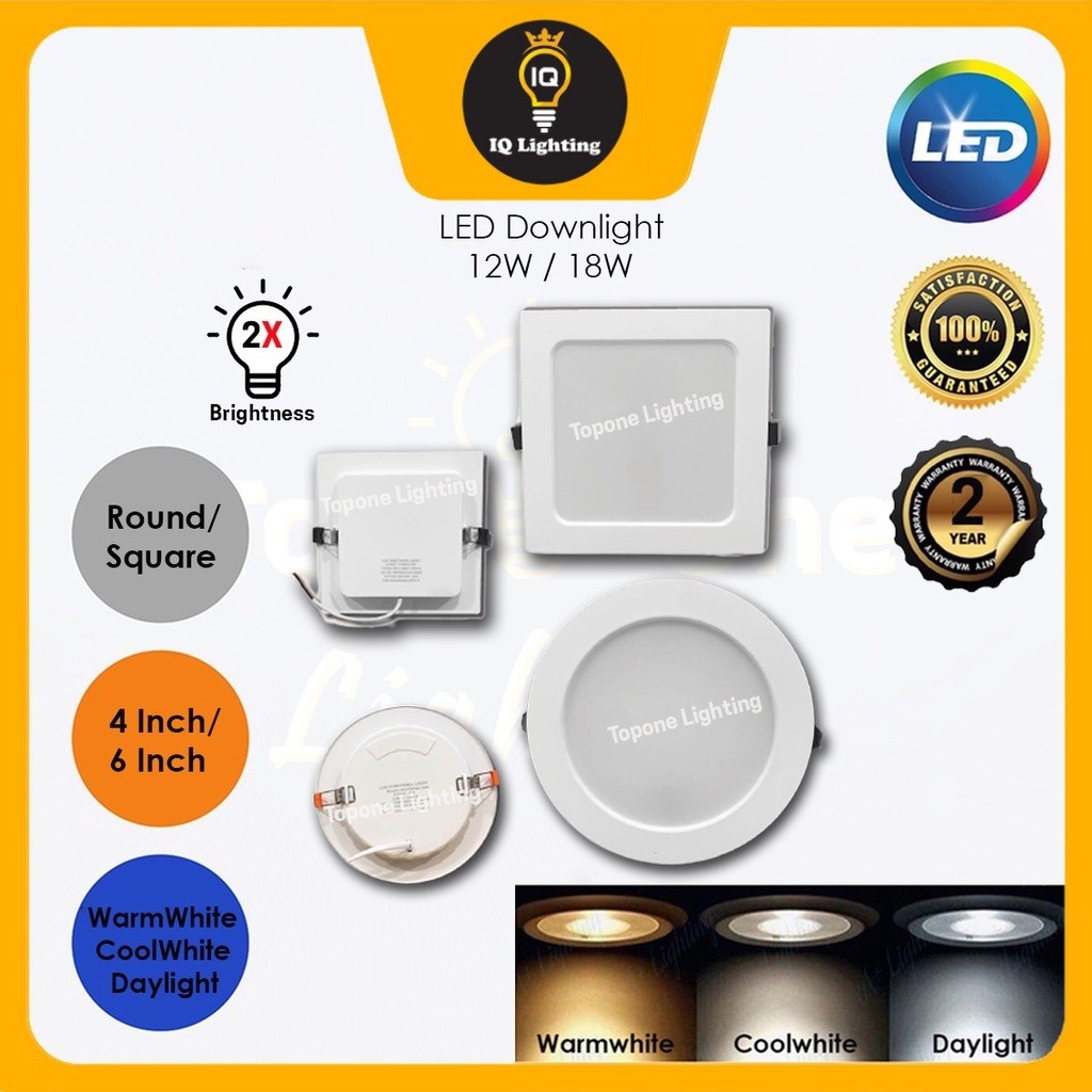 LED Downlight Premium 12W 18W Round Square Lampu Downlight Ultra Slim ...