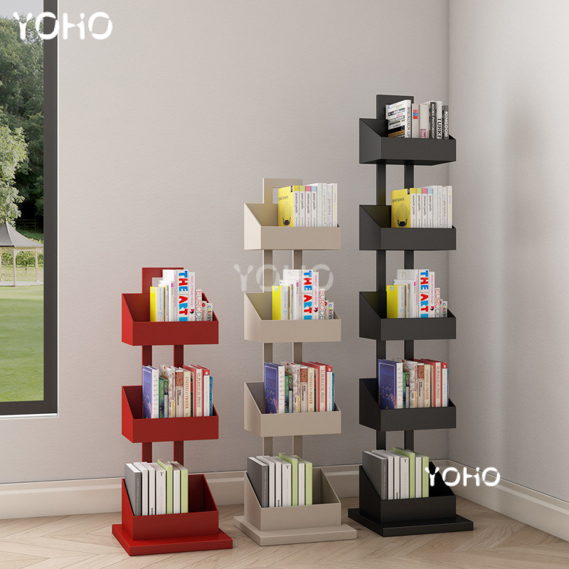 Nordic style iron art bookshelf home bedroom multi-layer storage rack ...