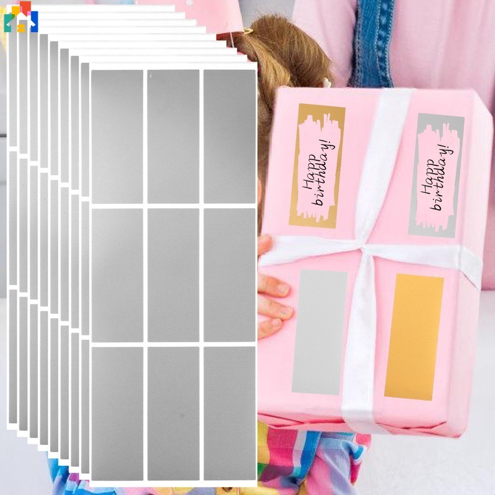 90Pcs Gold/Silver Rectangular Scratch-off Stickers DIY Scratch Card ...