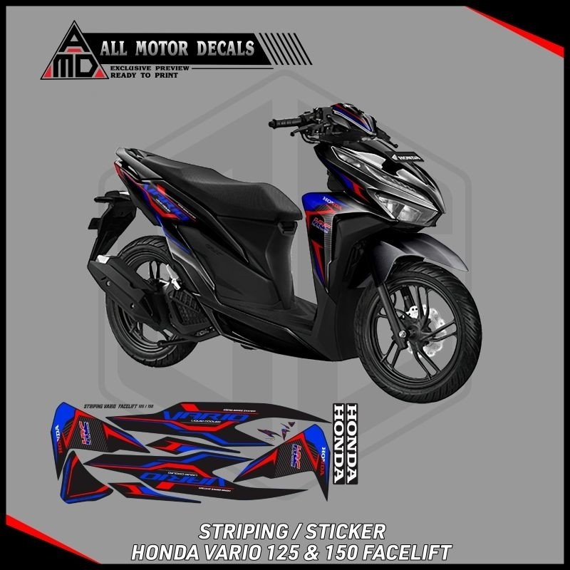 Striping STICKER VARIO 125 & 150 CARBON GRAPHIC FACELIFT HRC / DECAL ...