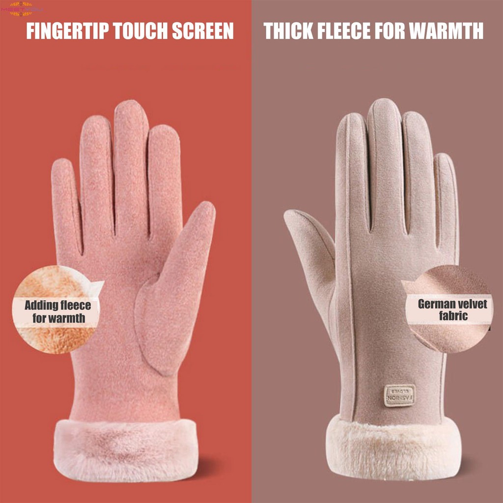 Woman Riding Windproof Gloves with Touchscreen Function Full Finger ...