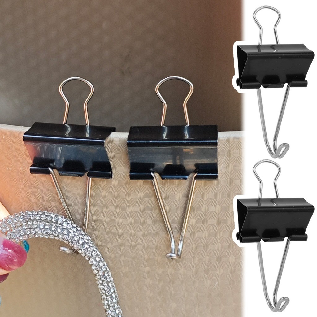 Stainless Steel Universal Organizer Bag Hanger Hooks Clips Black ...