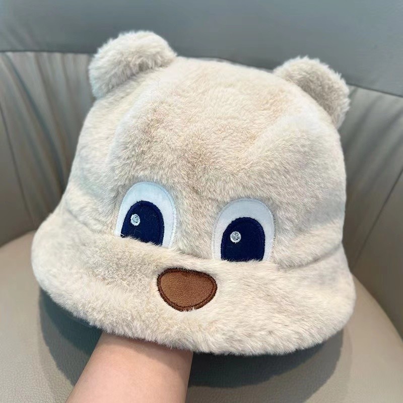 Topi Beruang Comel Kanak-kanak dan Dewasa Musim Sejuk Bulu Hangat ...
