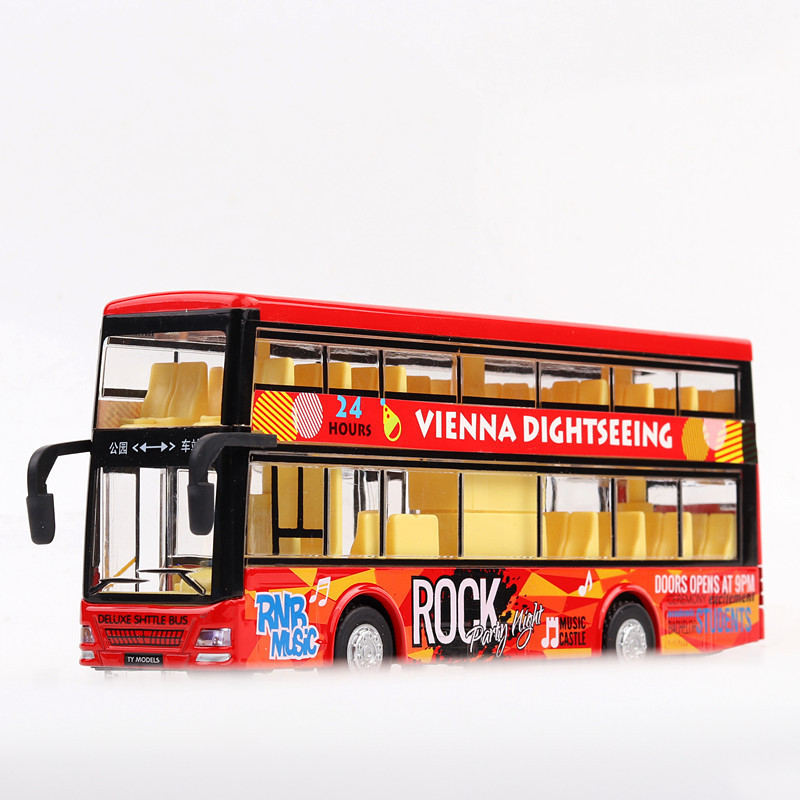 1: 36 Decker bus bus Model Alloy Simulation Car Model Voice Newspaper ...