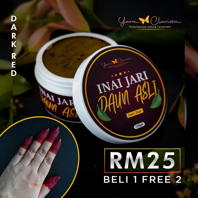 HQ Yara Clarissa - Beli 1 Free 2 Inai (Total 3) - Inai Jari Daun Asli ...