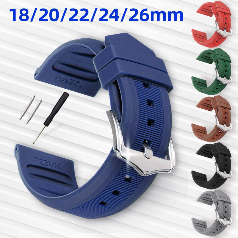 Bracelet Silicone Noir 22mm Pour Seiko SKX007, 009, 6309 - Compatible Avec Plusieurs Modèles, Neuf Avec étiquettes