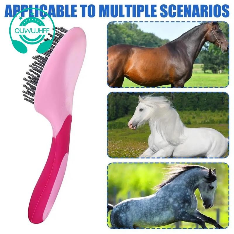 Mane And Tail Brush - Professional Humanized Handle Horsetail Comb,Horse Pet Massage Brush, Horse Hair Brush Ponytail Comb For Thick, Curly Or Fine Equine Hair