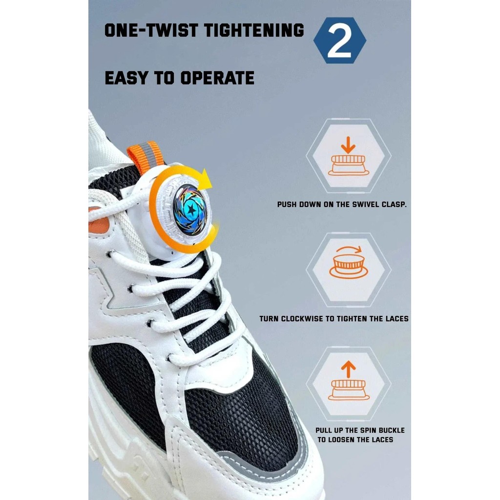 Thick Rope Automatic Shoelaces Without Ties Crystal Swivel Buckle Laces ...