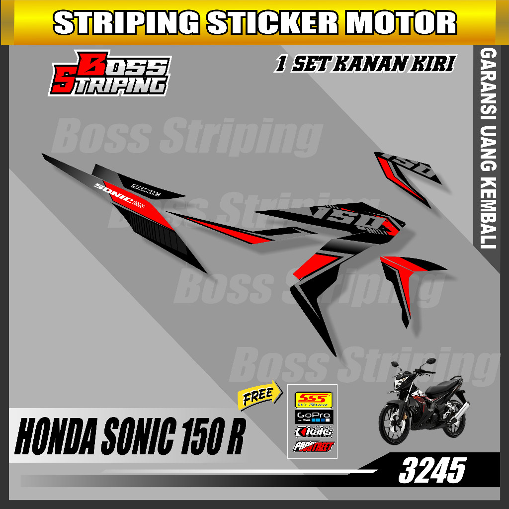Honda SONIC 150R 150 R Striping Sticker COOL Semi Full Body Variation ...