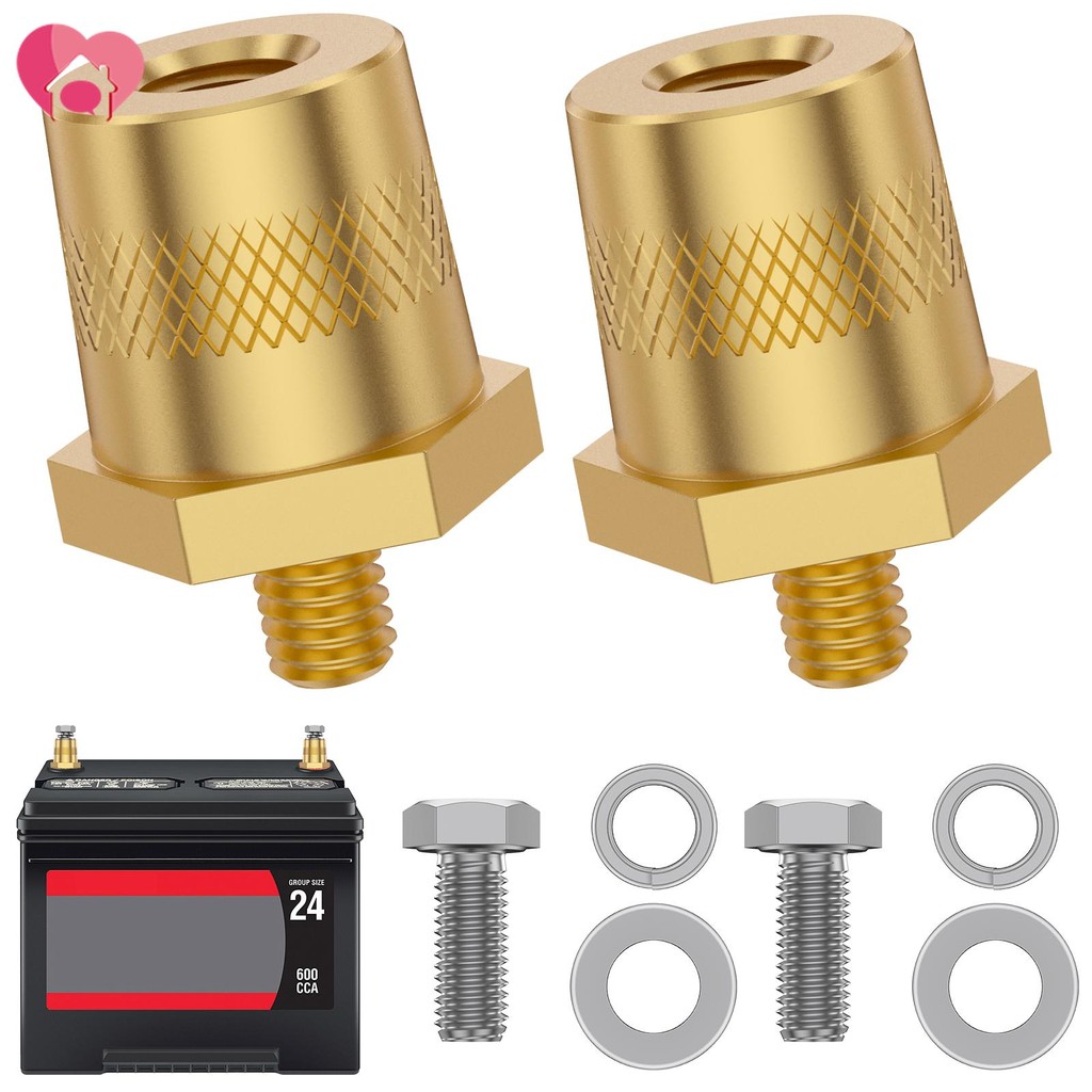 1 Pair Battery Pole Adapter Brass Battery Terminal Connector M6 Thread ...