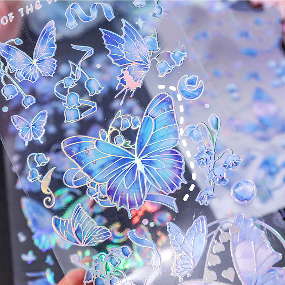 Handmade Material 3D Stickers Laser Butterfly Stationery INS Style DIY ...