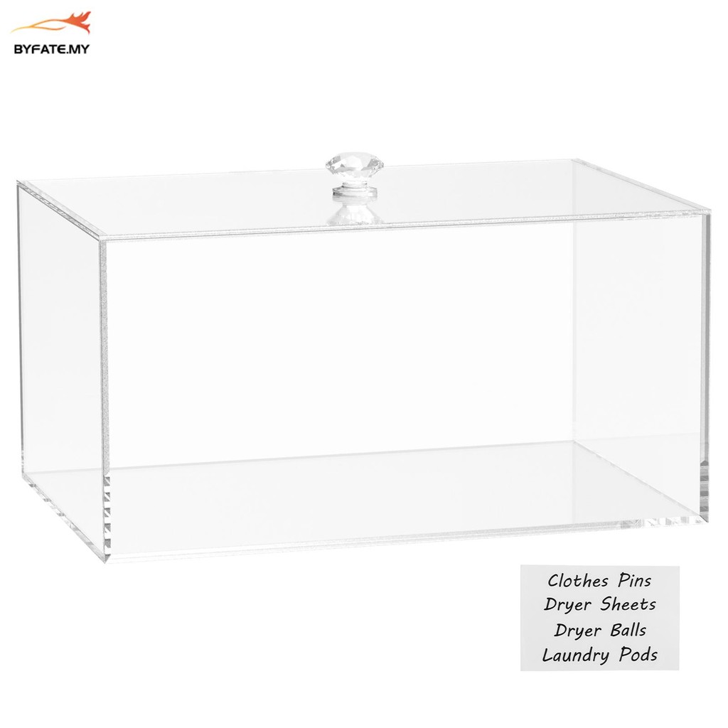 Dryer Sheet Holder with Handle Lid Acrylic Laundry Pods Storage ...