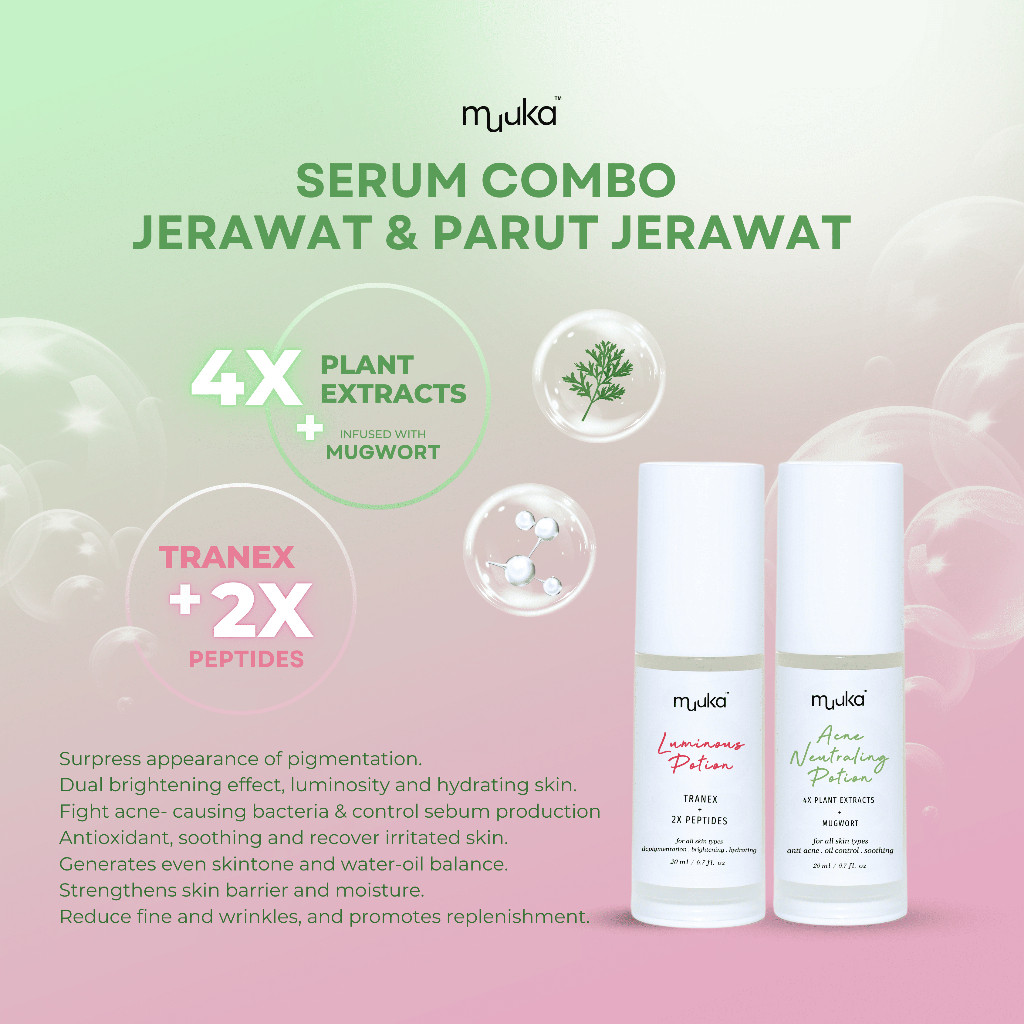 Muuka Serum Combo Jerawat dan Parut Jerawat | Serum Jerawat | Serum ...