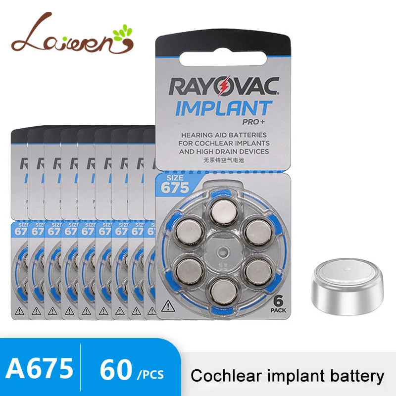 Cochlear Implants Hearing Aid Battery 60 Cells Zinc Air Hearing Aid ...