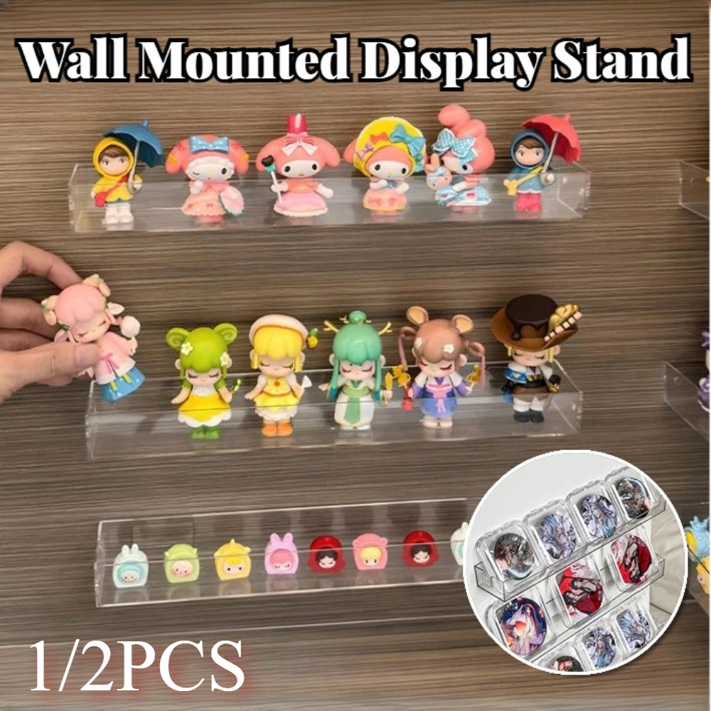 1/2pcs Wall Mounted Blind Box Display Rack Popmart Figures Stand Clear ...