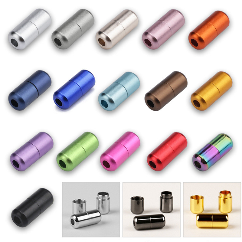 Aluminum Color Frosted Shoe Buckle Metal Toe Capsule Shoelace Free Tie ...