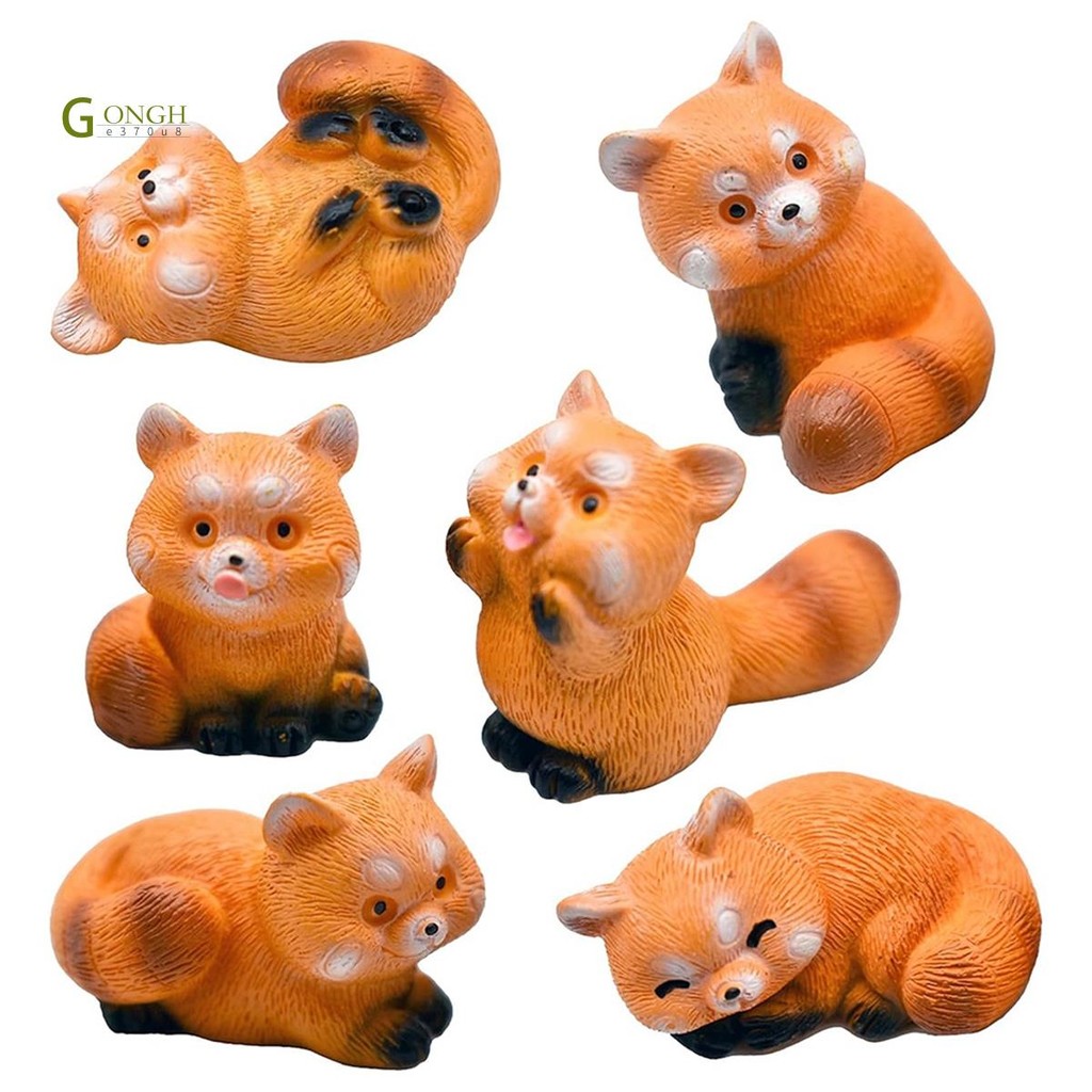 Miniature Small Raccoon Figurines 1 Inch Cartoon Mini Red Panda Figures ...