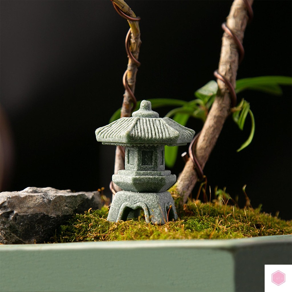 3Pcs Mini Pagode Statue Fée Jardin Pagode Lanterne Style