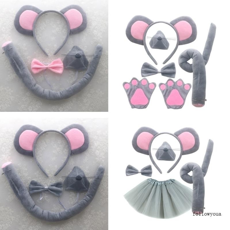 fol Mouse Costume Set Mouse Ears Nose Tail Tie Tutu Gloves Animal Fancy ...
