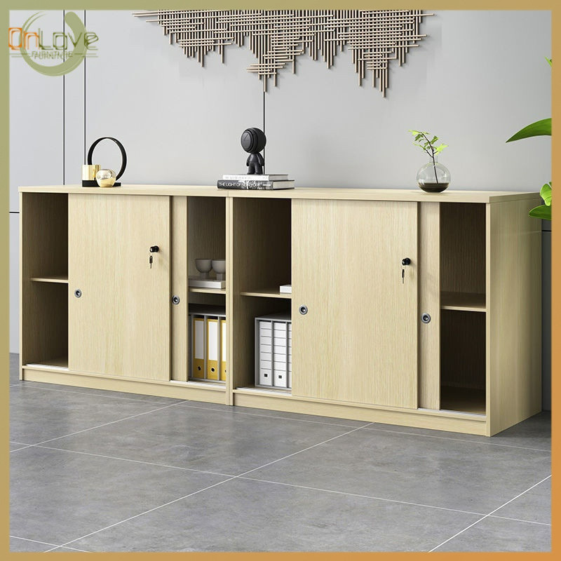 Office Furniture Office File Cabinet Wooden Cabinet Sliding Door Low ...