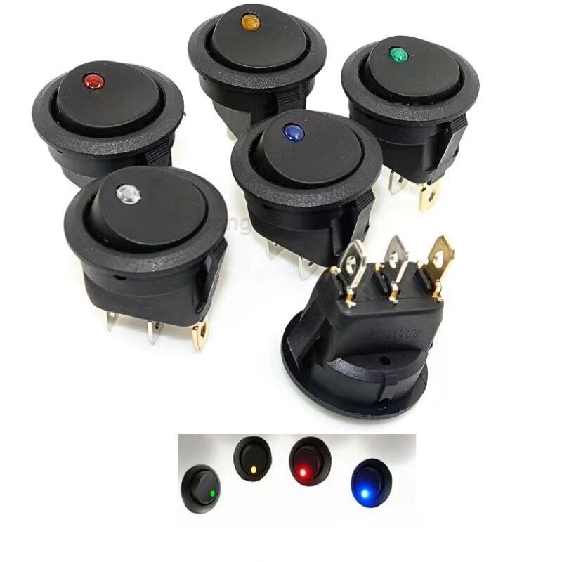 Car DC 12V 20A 3 Pin On Off Switch with Led Light SPST Panel Mount ...