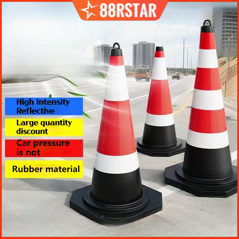 Safety Barrier Cone 60/70cm High Rubber Road Cone Reflective Cone Ice ...