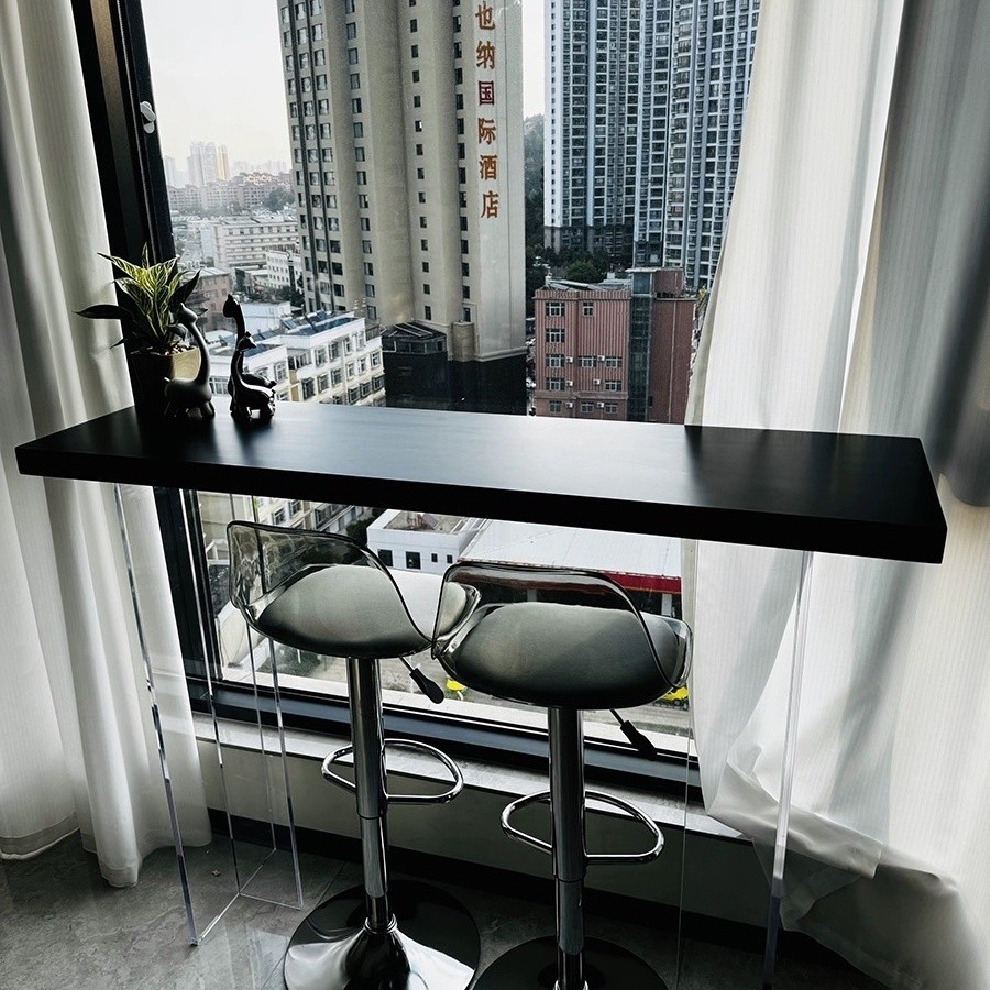 Simple Solid Wood Acrylic Bar Counter Casual High-Leg Narrow Table ...