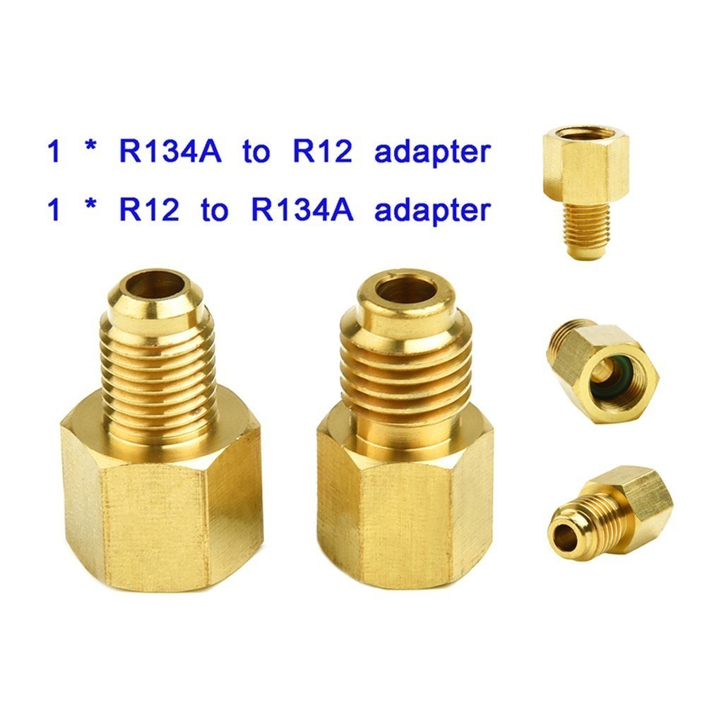 2PCS R12 To R134a R134a To R12 Adapter Kit 1/4 Female Flare 1/2 Acme ...