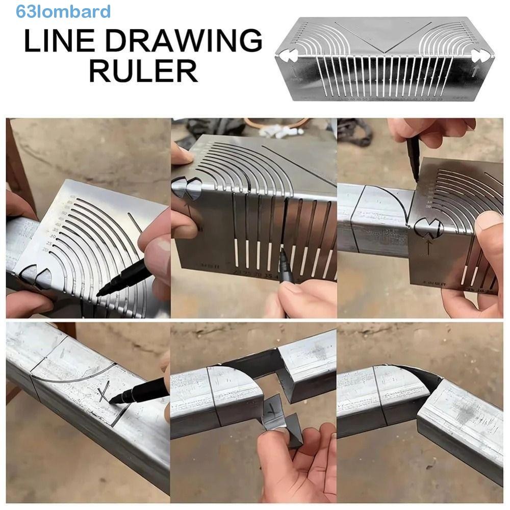 LOMBARD Square Tube Folding Ruler, Stainless Steel Multifunction Four ...