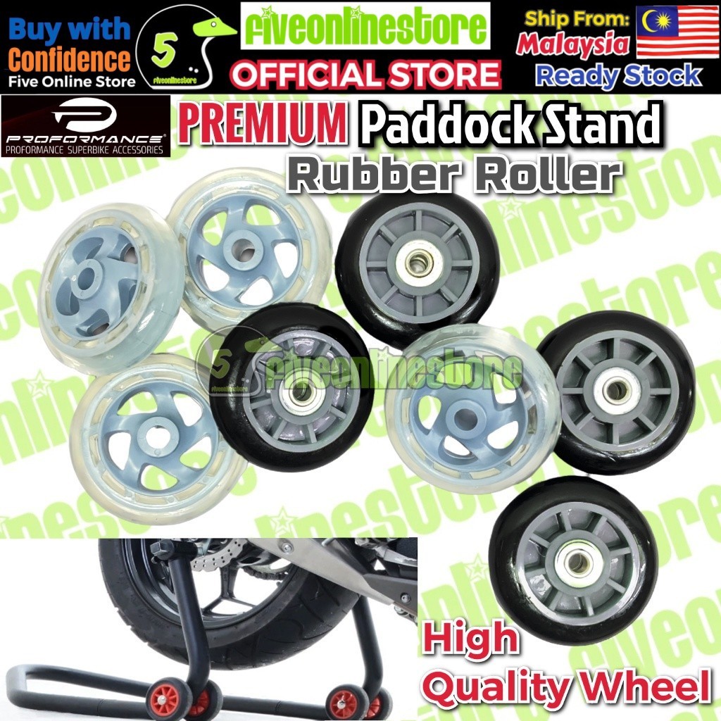 PROFORMANCE Paddock Stand PREMIUM Roller Rubber Wheel Universal ...