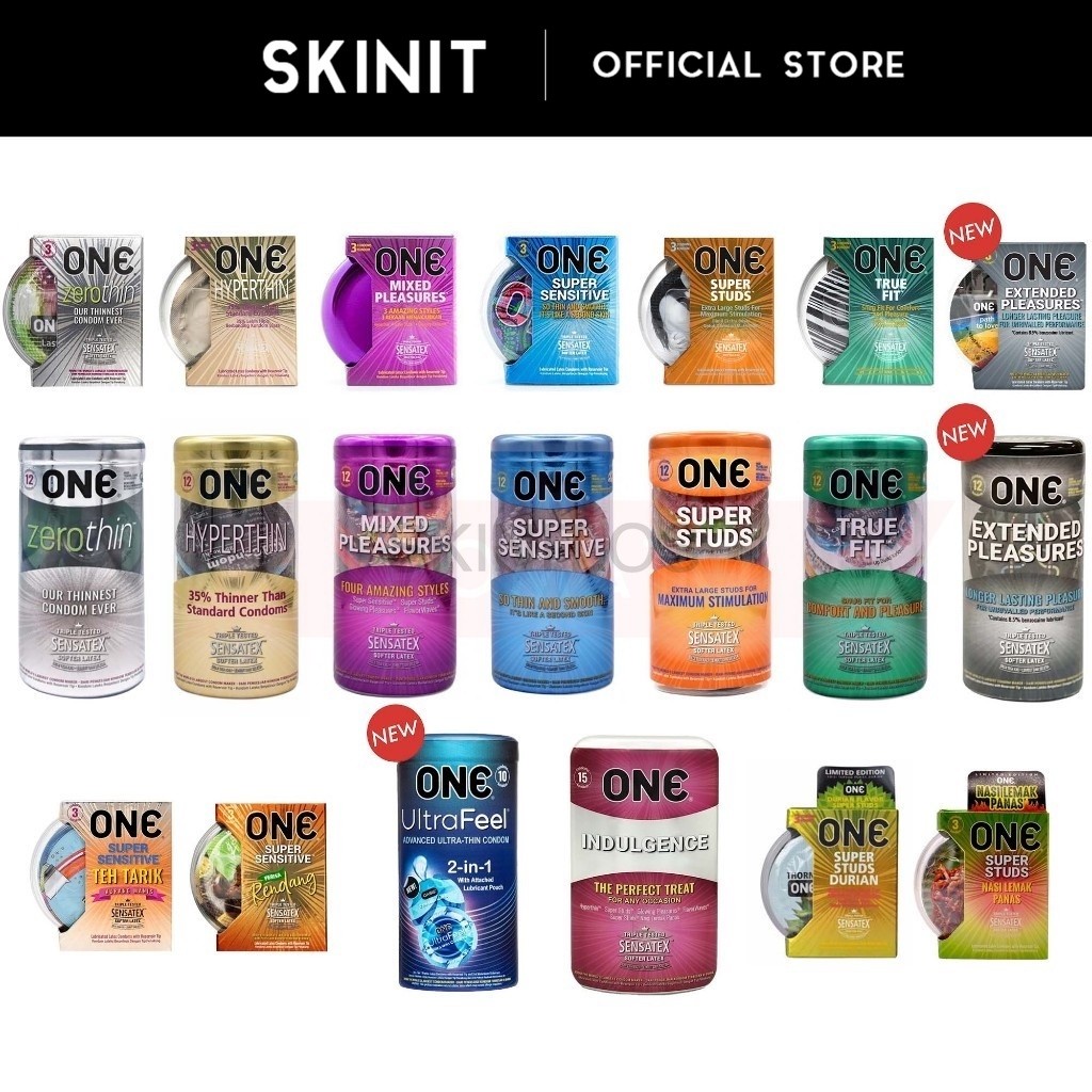 ONE Condom 3pcs 12pcs 15pcs Durian Nasi Lemak Rendang Dotted Mixed ...