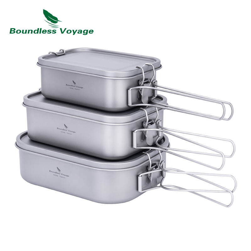 Boundless Voyage Titanium Bento with Lid & Handle Outdoor Camping ...
