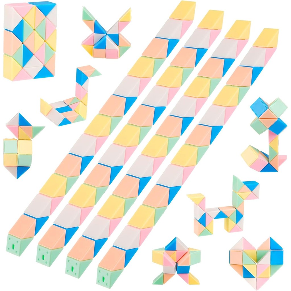 SONEER 12 Pack 24 Blocks Magic Snake Cube,Mini snake Speed Cube, Twist ...