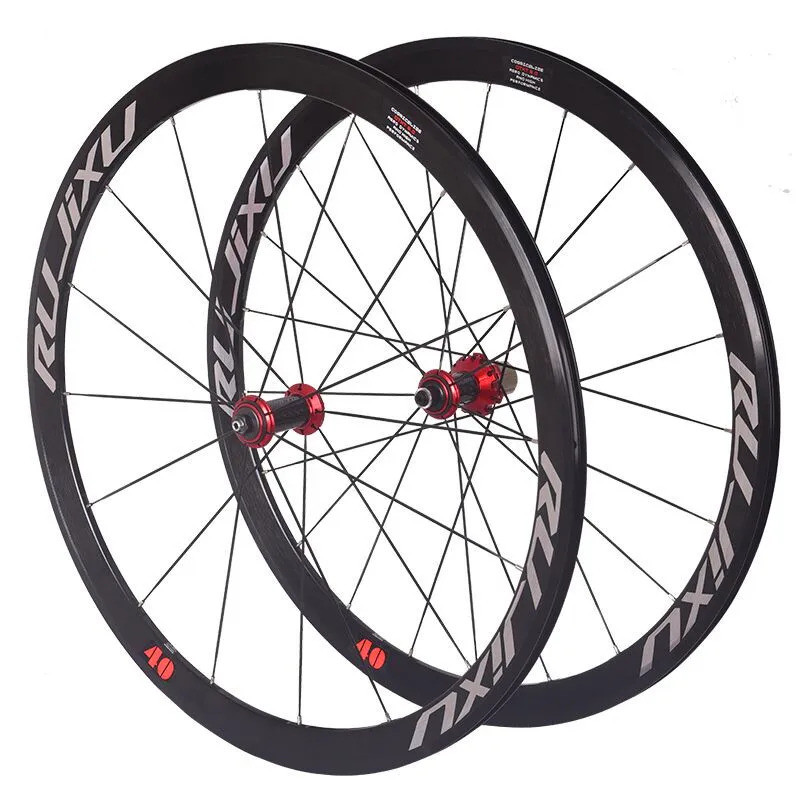 Super loud RUJIXU 700C 40mm Carbon fiber hub straight flat spoke road ...