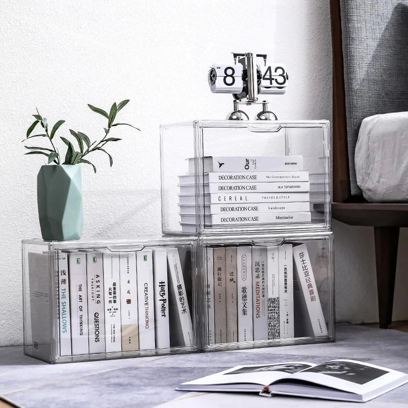 Desktop Book Organizer Transparent Storage Box Blind box Showcase ...