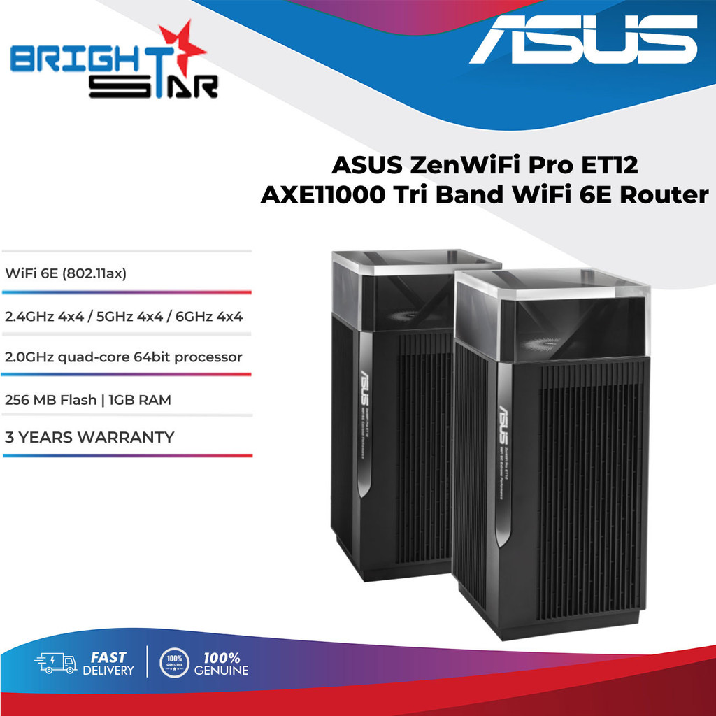ASUS ZenWiFi Pro ET12 AXE11000 Tri Band WiFi 6E Router | Shopee Malaysia