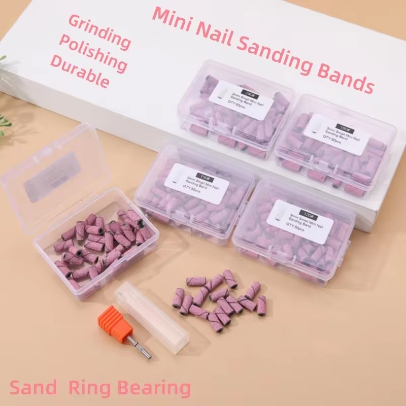 50Pcs/box 3MM Small Mini Sanding Bands for Nails #80/120/150/180/240 ...