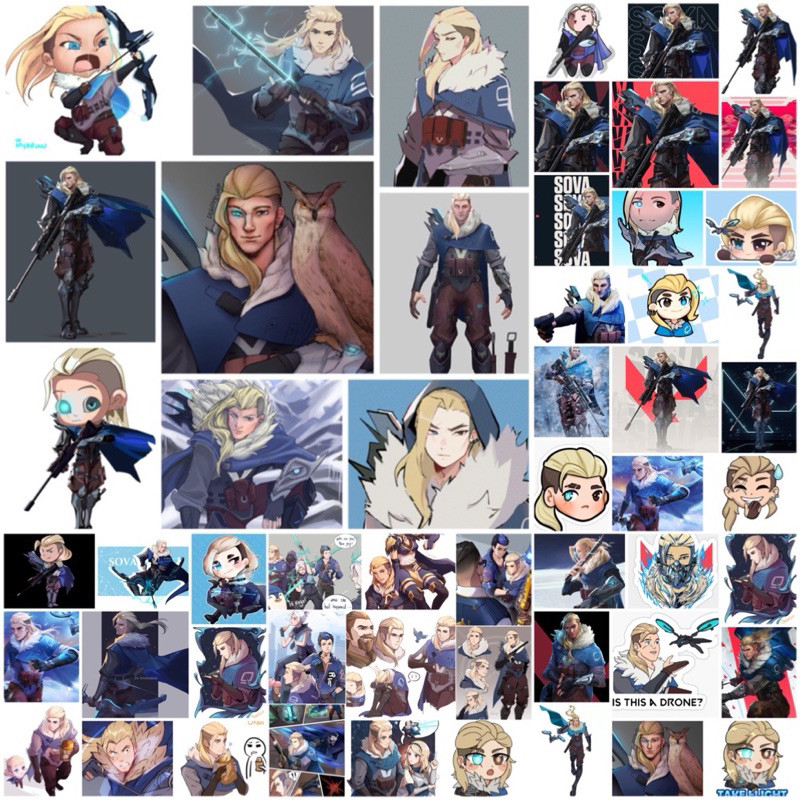 Sova Game valorant stickers 60 different silk pressed images / sova ...