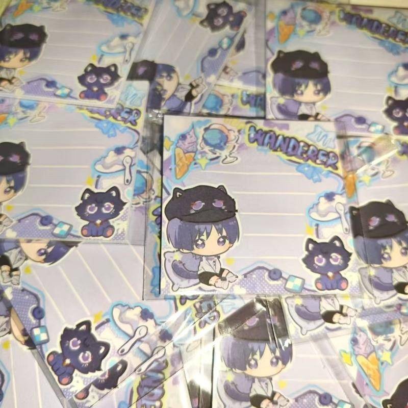 30Sheets/Set Genshin Impact Cute Black Cat Memo Pad Stickers Decal ...