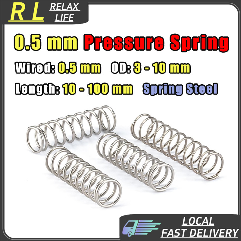 【RL】 0.5mm Pressure Springs Wired d 0.5 mm OD 3/4/5/6/7/8/9/10 mm ...