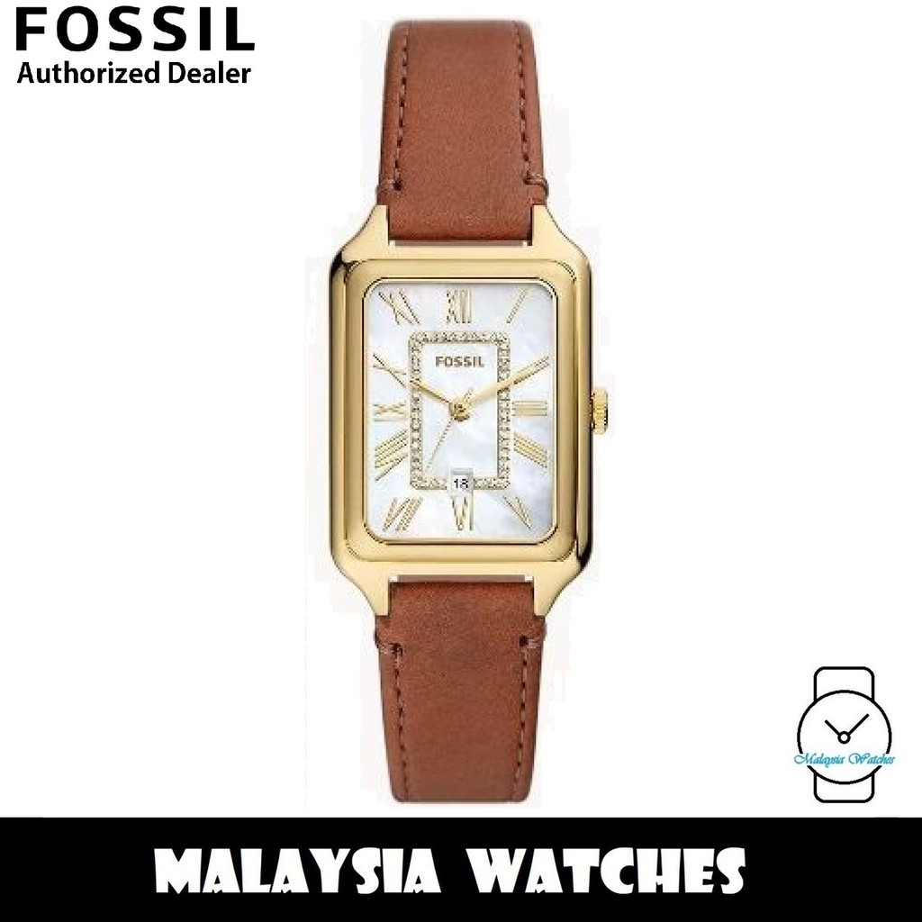 (OFFICIAL WARRANTY) Fossil ES5307 Raquel Three-Hand Date Medium Brown ...