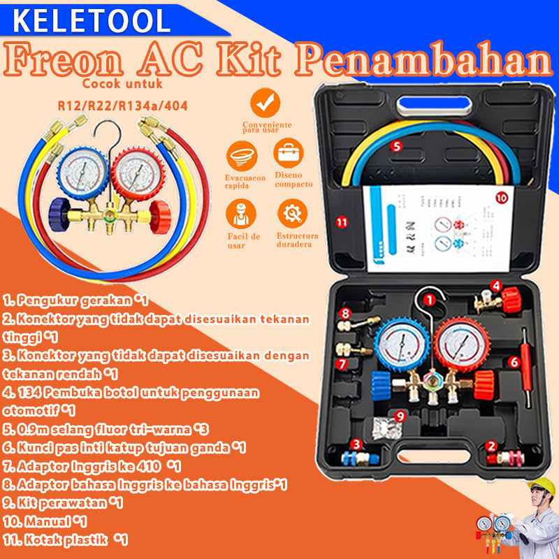 Aircond Check Pressure Set Manifold Gauge Set Double Gas Meter Pressure ...