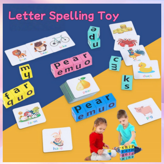 Baby Letter Spelling Block Game Word Flash Cards Montessori Toys ...