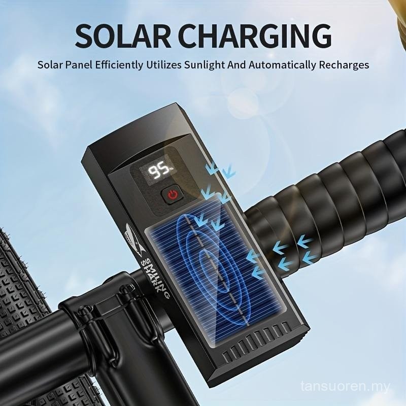 Solar powered bicycle front light LED bicycle lamp USB rechargeable ...