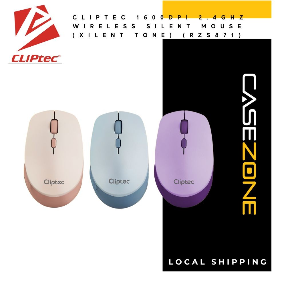 CLIPTEC RZS871 1600DPI 2.4GHZ SILENT WIRELESS MOUSE (XILENT-TONE ...