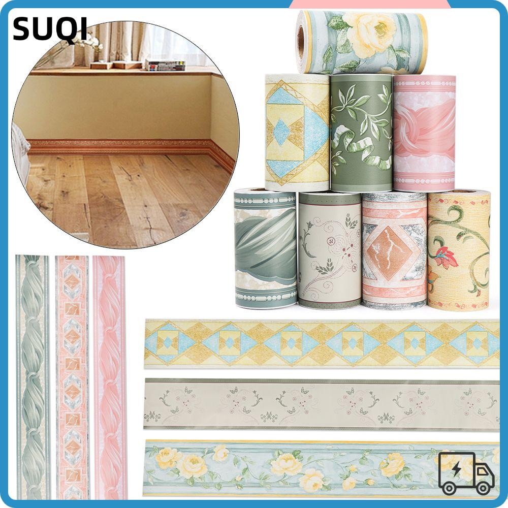 SUQI Living Room Waist Line Wallpaper PVC Skirting Line Wall Border ...