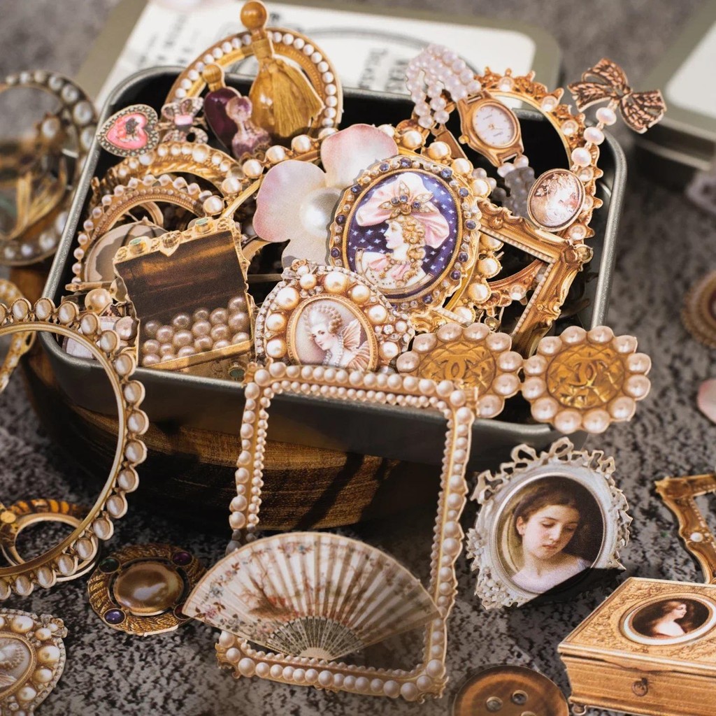 JIANWU Versatile Treasure Chest Series Vintage Flower Border Label ...