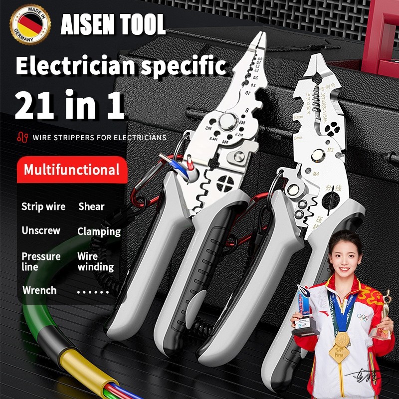 21-IN-1 Pro Electrical Wire Crimper Wire Stripper crimping tool wire ...